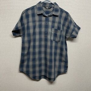 Vintage The North Face Shirt Womens‎ SP Short Sleeve 1/2 Button Front Plaid Y2K